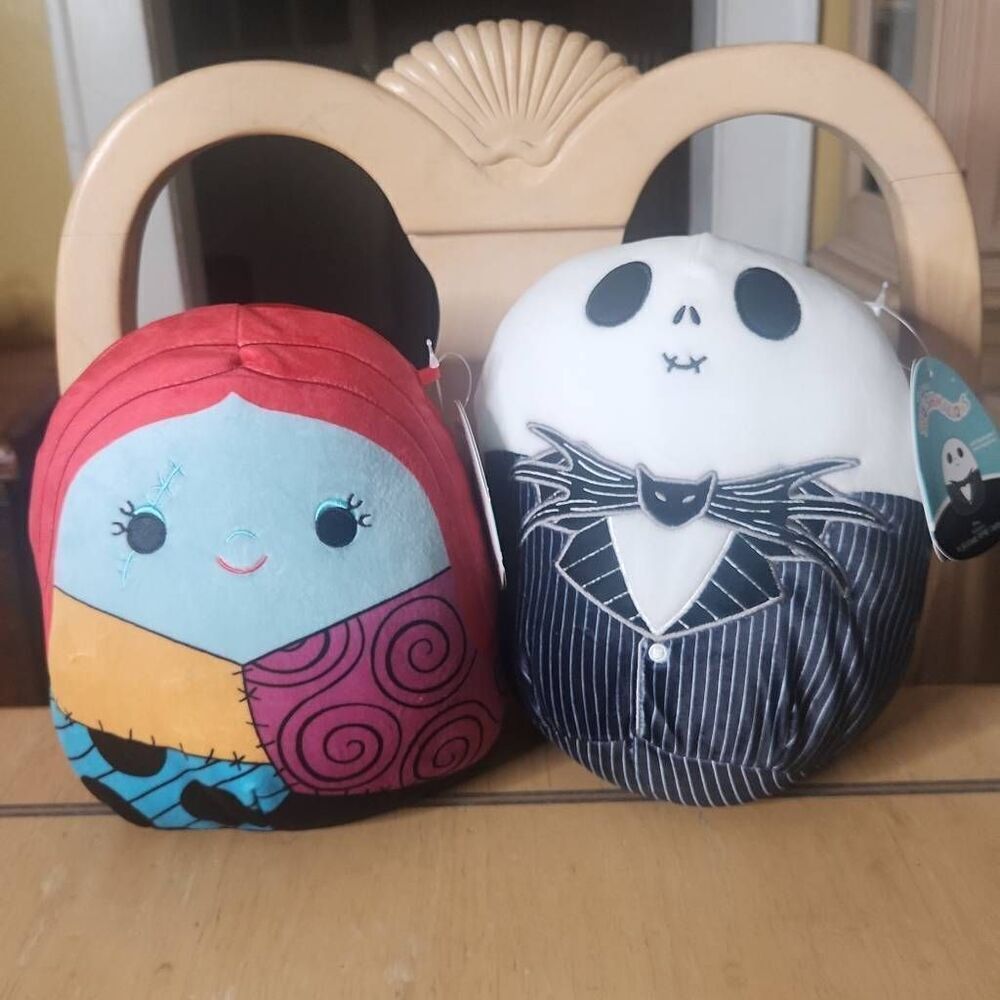 Squishmallow Nightmare before Christmas Jack and Sally 8"plush